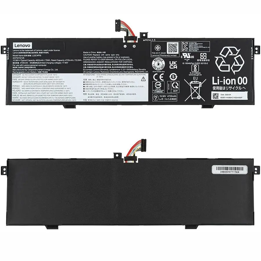 Батарея для ноутбука Lenovo L22С4PF6 (Yoga Pro 9 14IRP8) 15.56 4820mAh 75Wh Чорний - фото 2