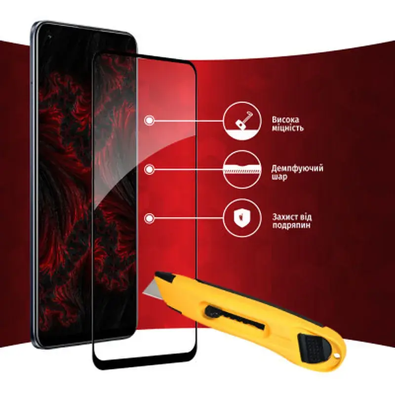 Скло захисне Intaleo Full Glue Realme 8 (1283126523267) - фото 4