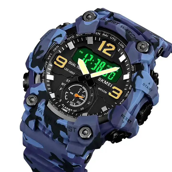 Наручний годинник чоловічий Skmei 1965 Blue Camo small size, 1965CMBU (12347) - фото 2