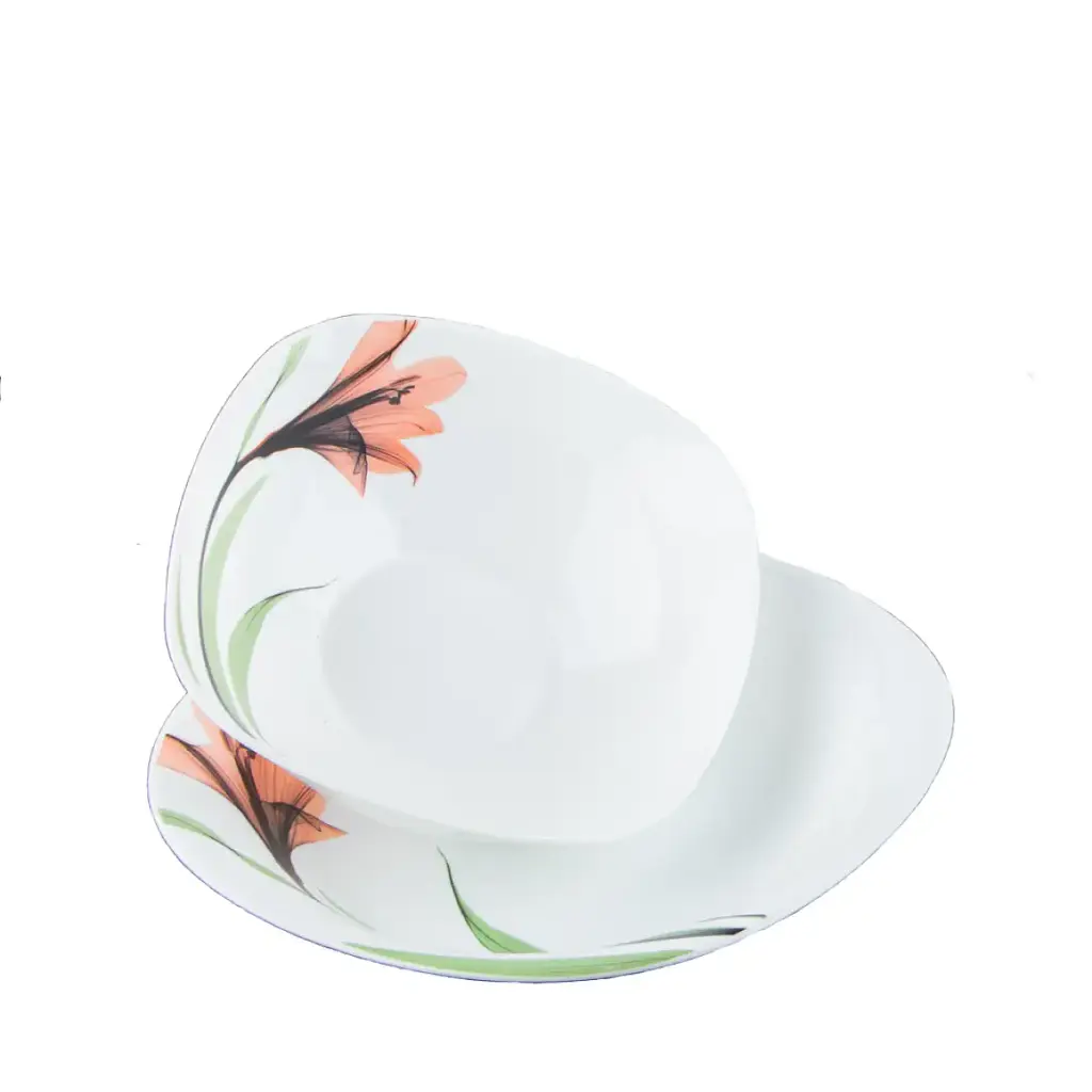 Тарелка суповая Vittora Square Розовая лилия V-230Spl 23 см (110995) - фото 2