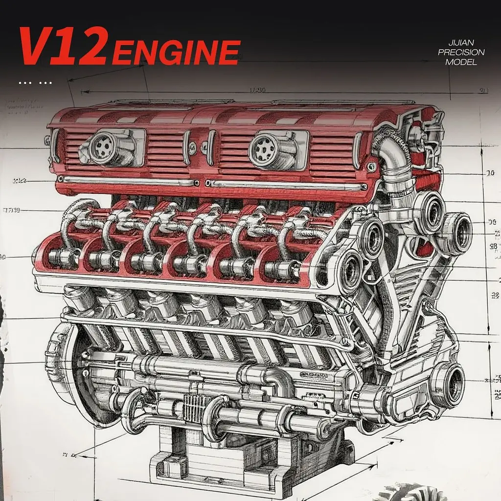 Конструктор Reobrix Двигун V12 Engine (33017) [171939] - фото 6