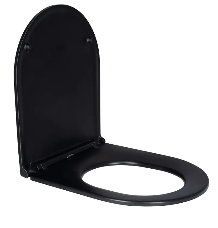 Сидіння для унітазу Qtap Robin Matt Black з мікроліфтом Slim Duroplast, Quick Release QT99HY2411MB - фото 2