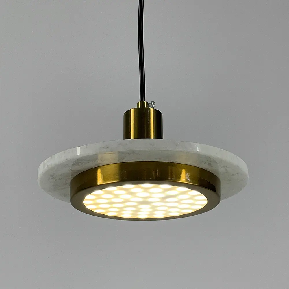 Подвес Lumina с белым мраморным плафоном LED в стиле Ар-деко | Line F | Арт. SC2/1 WT - фото 8