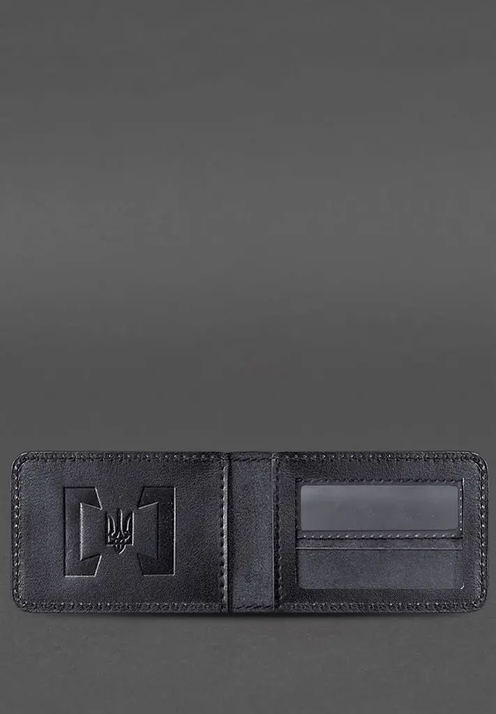 Кожаная обложка для удостоверения БЭБ (Бюро экономической безопасности Украины) Черная - фото 3