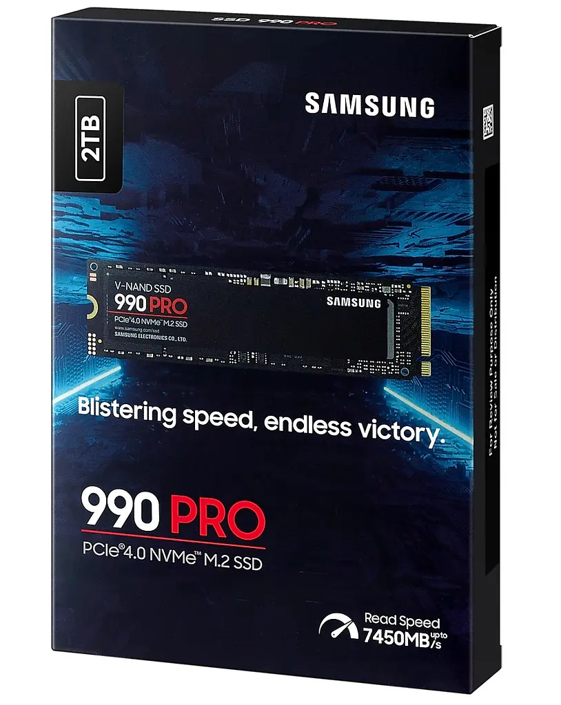 Твердотільний SSD накопичувач Samsung 2Tb, 990 Pro, PCI-E 4.0 x4, M.2 2280, MLC 3-bit V-NAND, 7450/6900 МБ/с (MZ-V9P2T0B) - фото 3