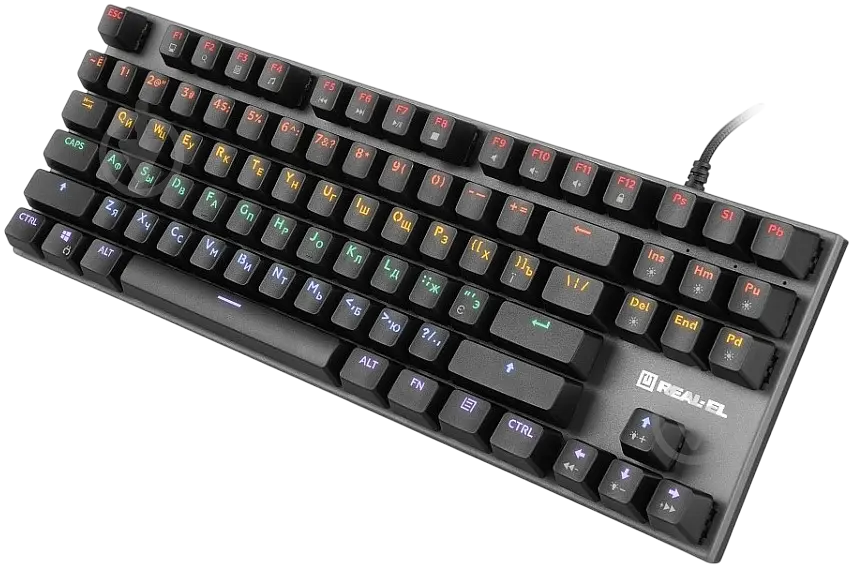 Клавіатура REAL-EL M 05 RGB Grey (EL123100044) - фото 3