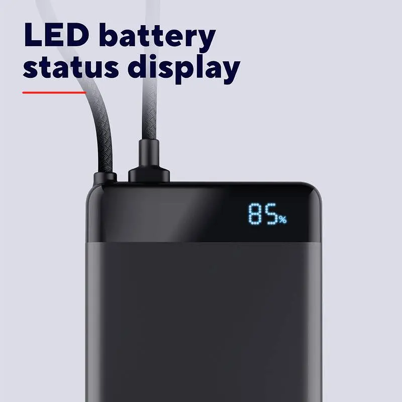 Trust Акумулятор портативний літій-іонний power bank Trust Fiera, 10000мА·рік, 2хUSB-C, 20W, PD/QC 3.0, чорний - фото 2