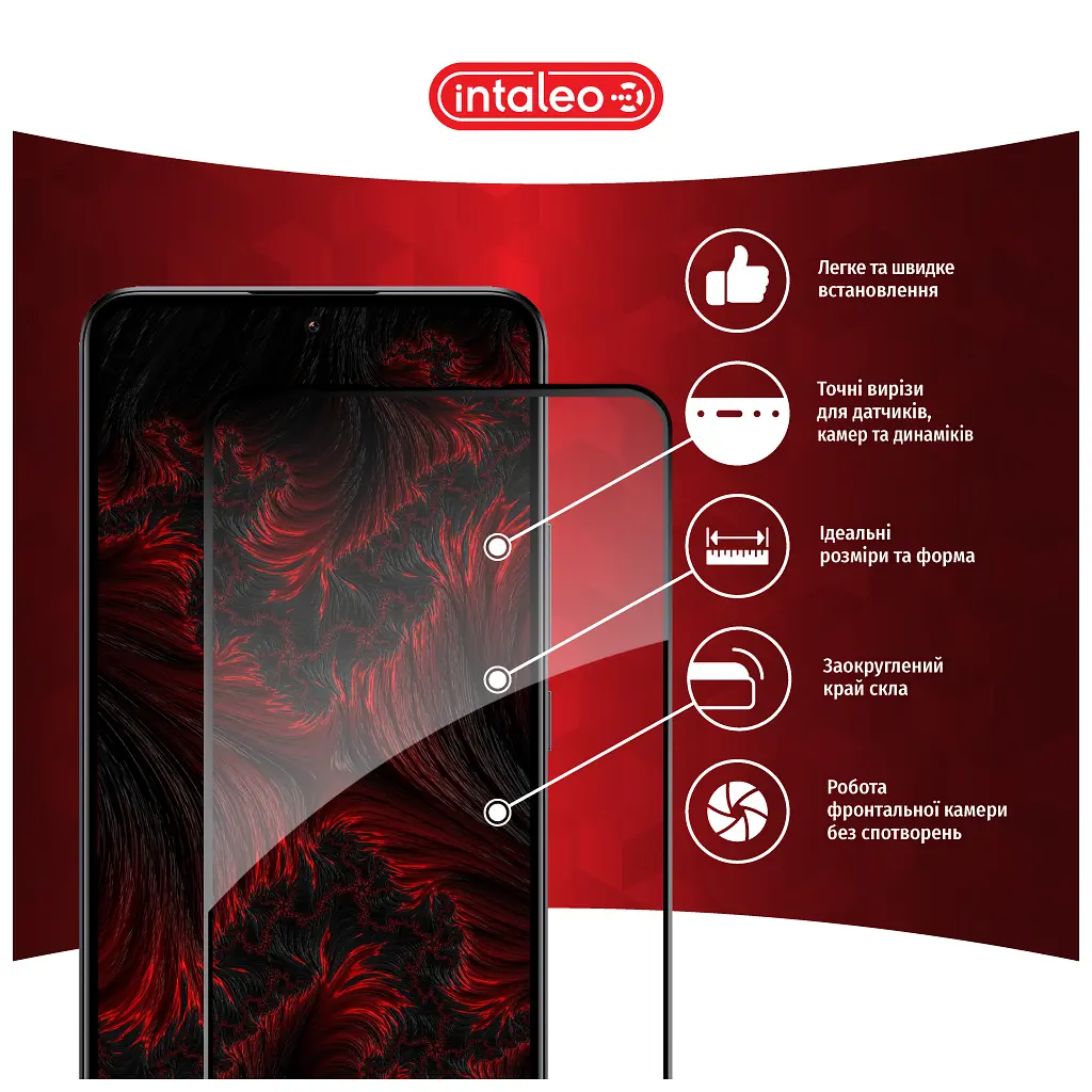 Скло захисне Intaleo Full Glue Xiaomi 13T Pro Black (1283126582622) - фото 3