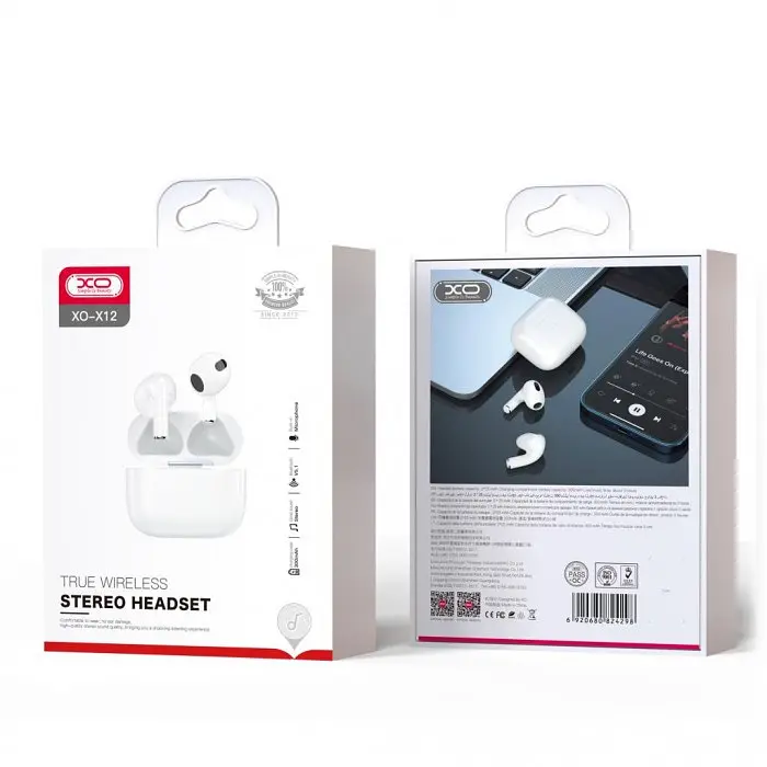 Блютуз Стерео Гарнитура XO X12 TWS Белый - фото 2