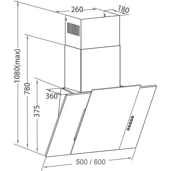 Вытяжка наклонная Pyramida NVX 60 (800) B BL [142790] - фото 6