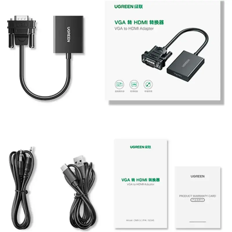 Перехідник VGA M to HDMI F CM513 black Ugreen (50945) - фото 3