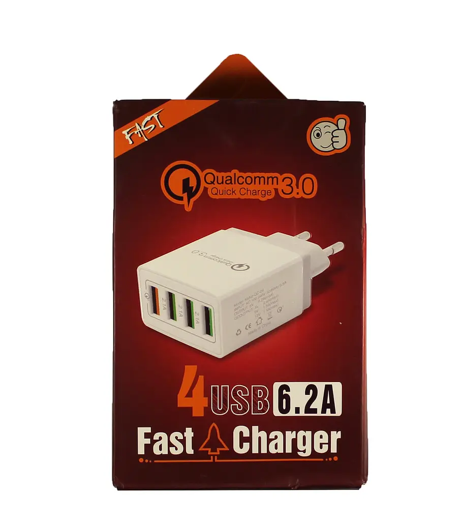 Блок живлення - зарядний пристрій 4 порти Qualcomm Quick Charge QC-04 - фото 3