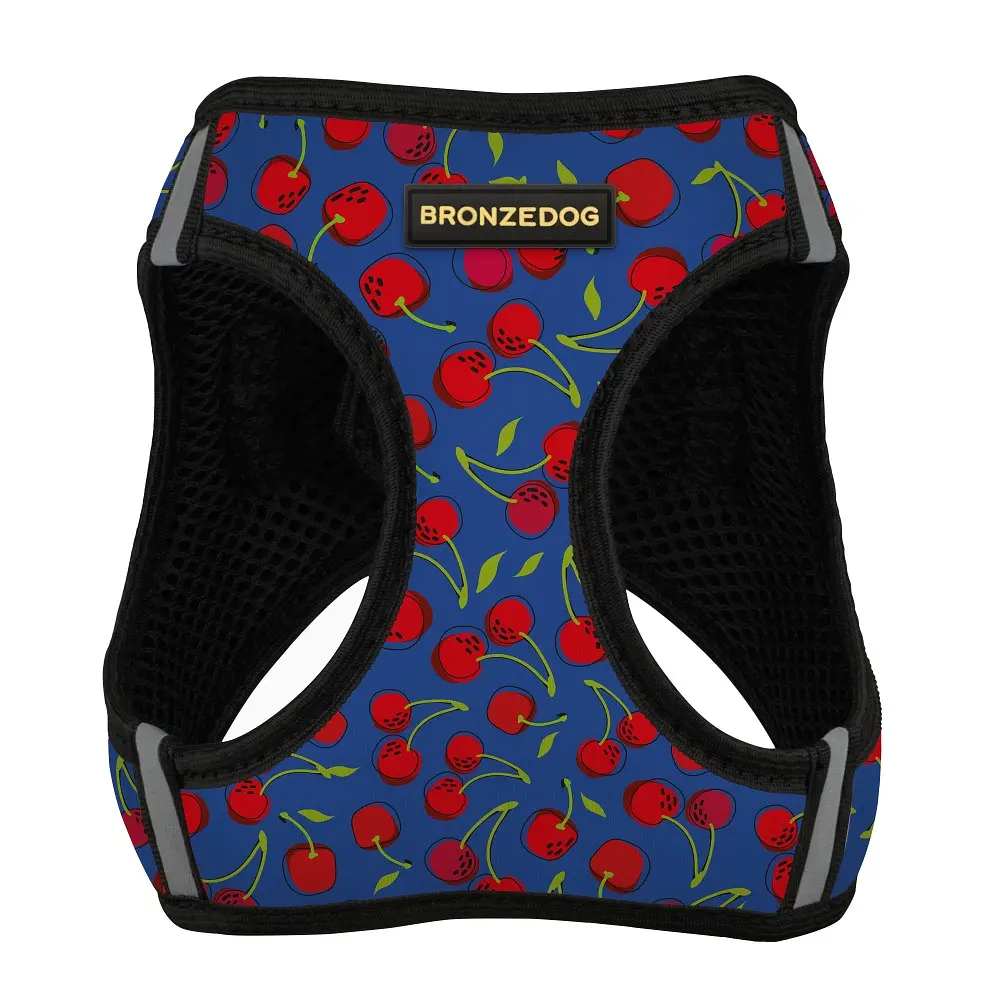Шлея для собак Bronzedog Sport Vest Вишни L 26х20х3 см синяя - фото 2