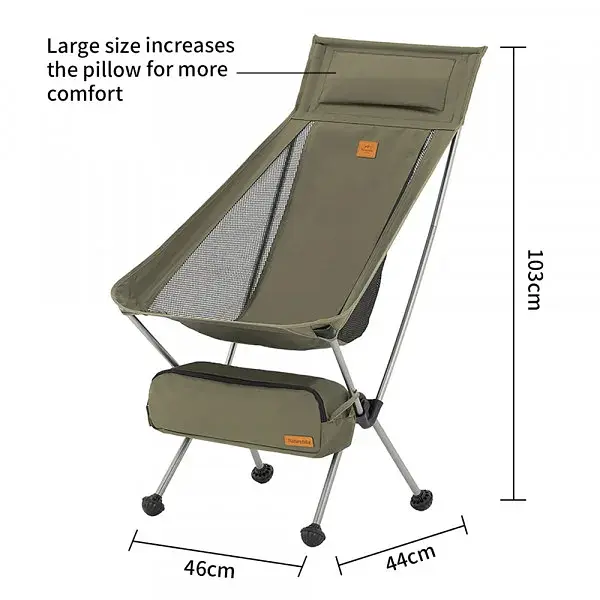 Туристическое складное кресло Naturehike YL 10 Large Moon Chair (Зеленое) - фото 2