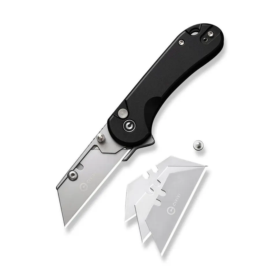 Ніж трапеція складаний кишеньковий Civivi Elementum Utility, (5.8 см) 6Cr13 / Aluminum чорний - фото 2