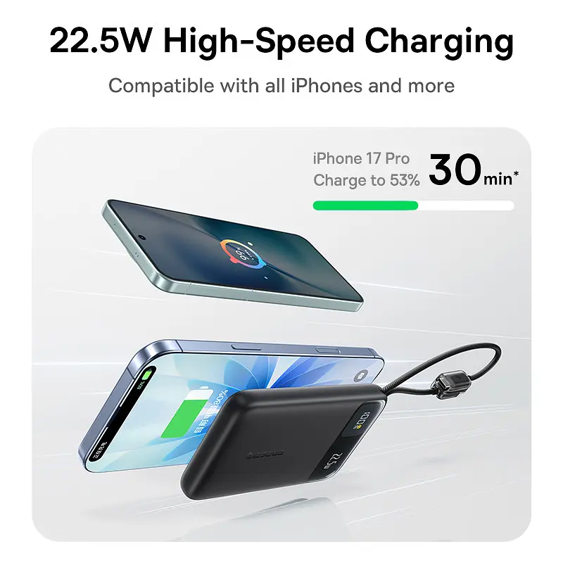 Зовнішній акумулятор Power Bank Baseus EnerFill FC11 10000mAh 22.5W E00304 чорний - фото 7