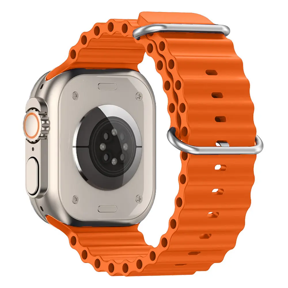 Силіконовий ремінець на смарт-годинник для Apple Watch 42,44,45,46,49 mm, Ocean Band, orange, зі зручною застібкою, для годинника епл вотч, спортивний, ArmorStandart (ARM81039) - фото 3