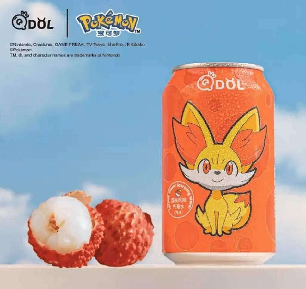 Газований напій Qdol Pokemon Lychee Fennekin 330мл - фото 2