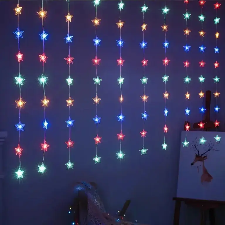 Гірлянда-штора Зіркопад USB, 3х3м, різнокольорова, 300 LED, 8 режимів світіння, IP44, пульт керування, XPRO (234575729_313) - фото 5