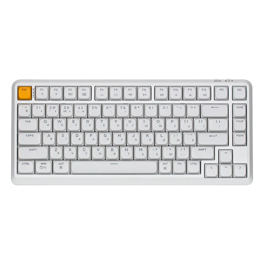 Keychron Клавиатура механическая J1 82Key, K pro Banana, WL/BT/USB-A, QMK, Hot-swap, EN/UKR, RGB, белый - фото 4