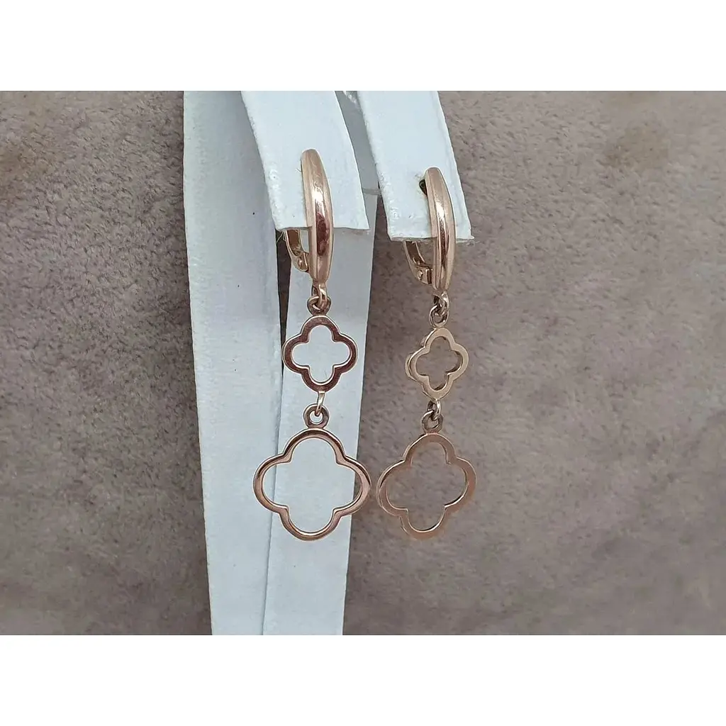 Золоті сережки-підвіски Родинні коштовності Конюшина. 1720559 - фото 3