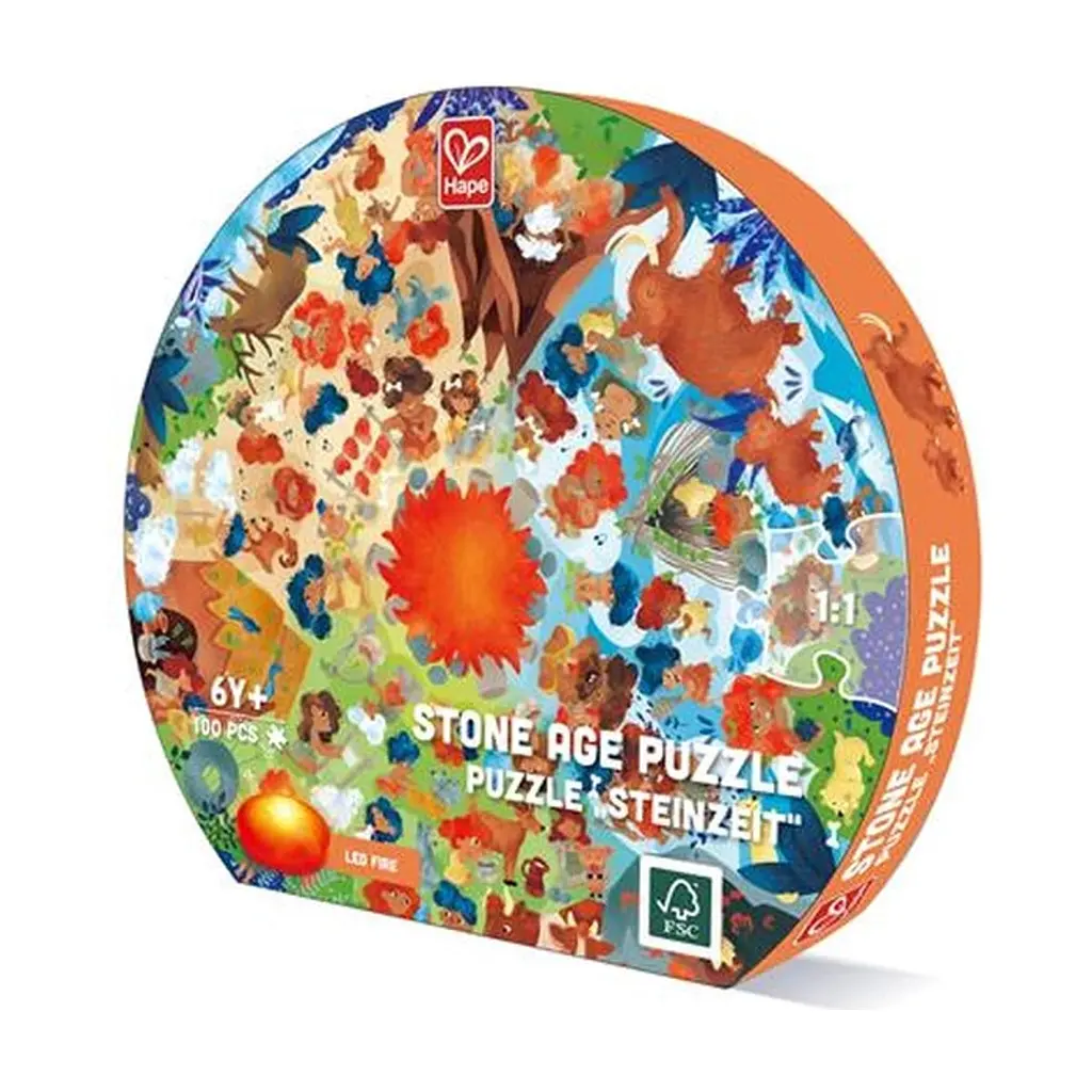Пазл Hape круглий Кам'яний вік 100 елементів (E1638)