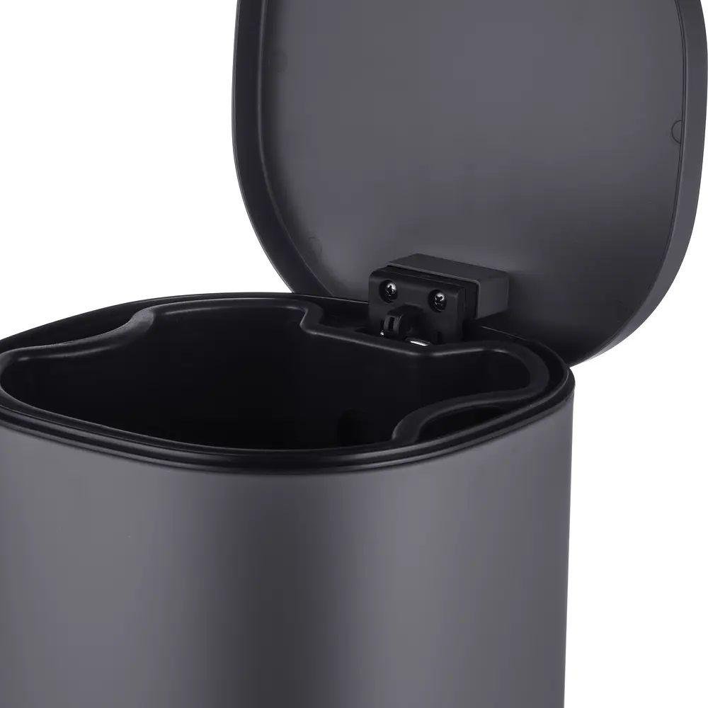 Відро для сміття з плавним закриттям овальне Mixxus Premium Olivary-TC0105 5 л graphite MI7063, Графит - фото 4