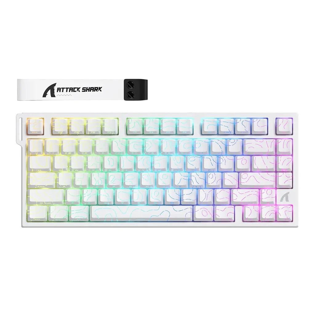 Клавіатура Attack Shark R82 HE Contours Side Printed RGB White - фото 4