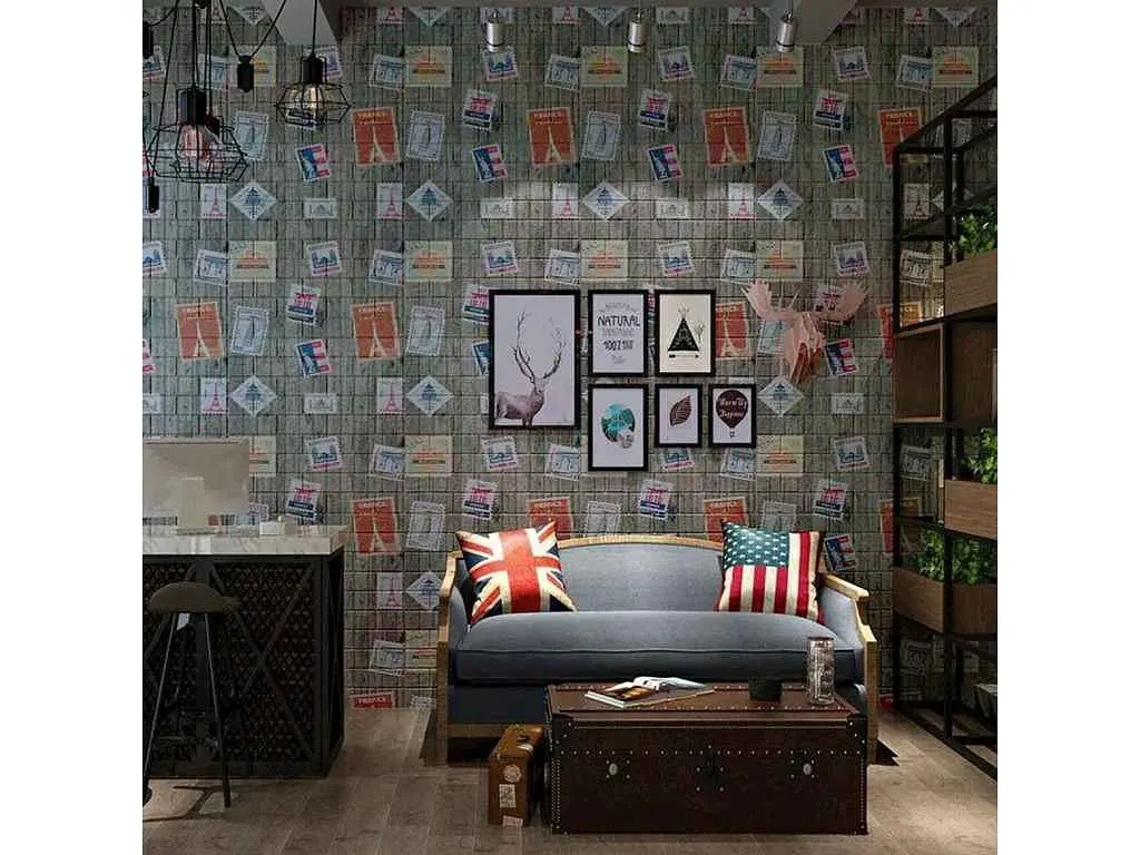 Панель стінова 3D STICKER WALL 700 * 700 * 4мм Поштові марки (091) SW-00001152 - фото 4