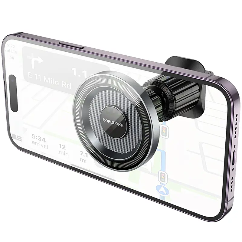 Автотримач Borofone BH122 Profit ring magnetic air outlet Black / Metal gray - фото 4