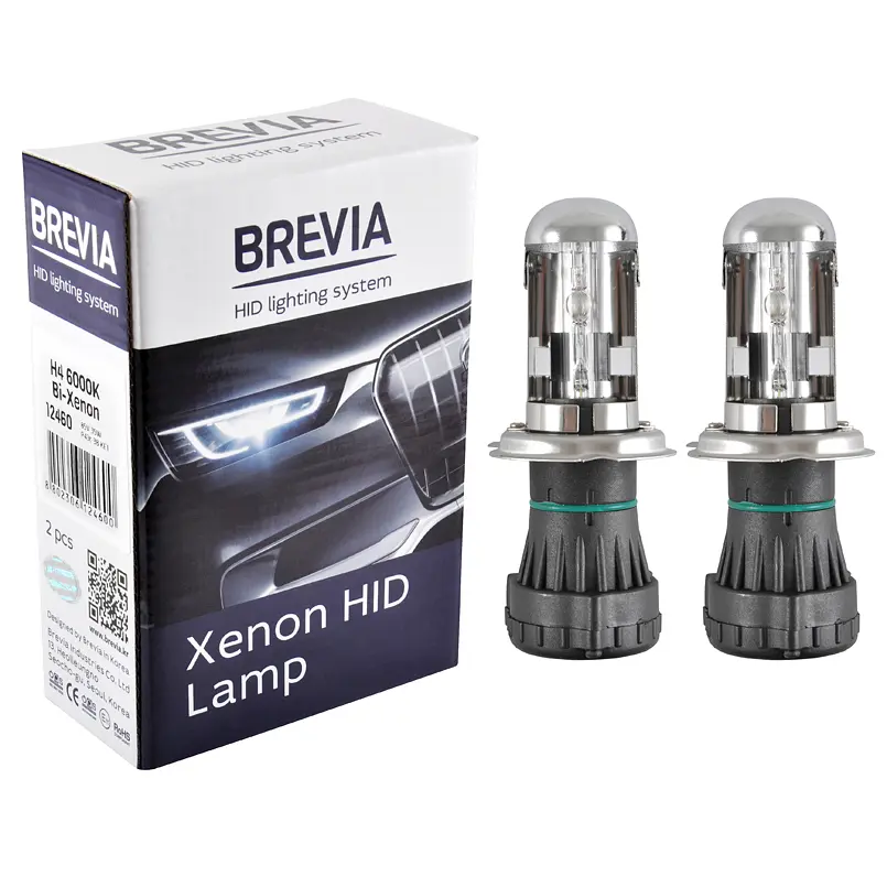 Біксенонова лампа Brevia H4, 6000K, 85V, 35W P43t-38 KET, 2шт(12460)