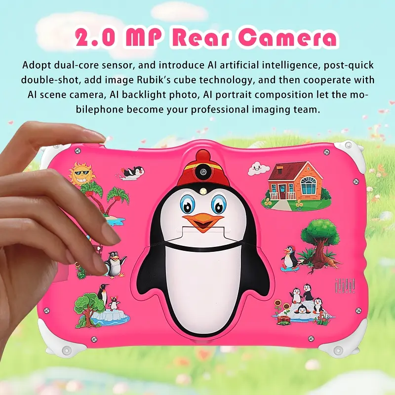 Дитячий планшет Meijiahui K1 Android-15 Penguin / Планшет 7" 6GB / 128GB / Дитячий планшетний ПК з екраном 7 дюймів Рожевий - фото 5