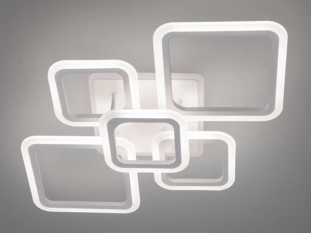 Люстра стельова LED Diasha A8160/2+3WH, 80W, 3200K-6500K, білий метал, сучасний стиль з пультом для дому - фото 4