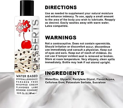 Їстівний лубрикант Wet Whipped Cream (зі смаком вершків) 89 мл - фото 2