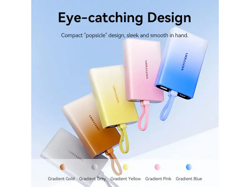 Зовнішній акумулятор (Power Bank) Vention 10000mAh 22.5W Gradient Blue (FHZL0) - фото 4
