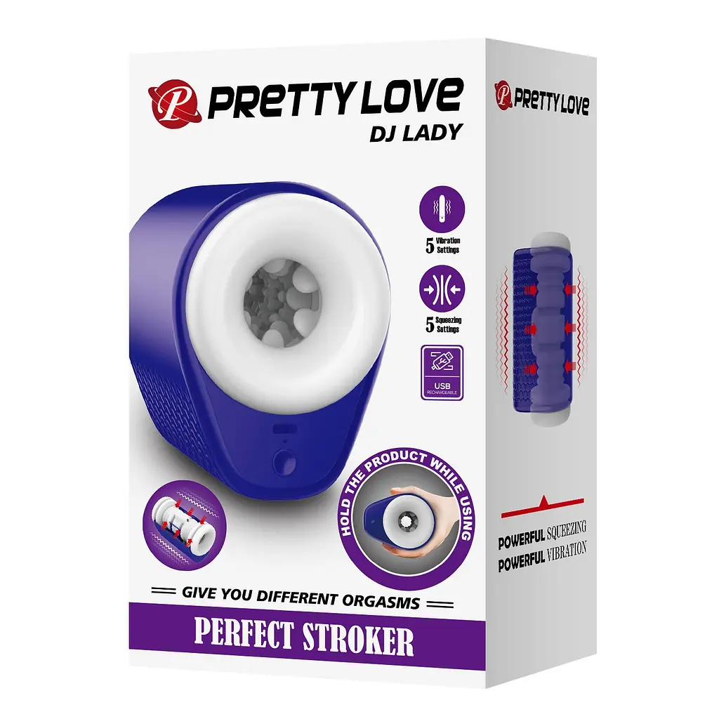 Мастурбатор Pretty Love Dj Lady с вибрацией синий - фото 3