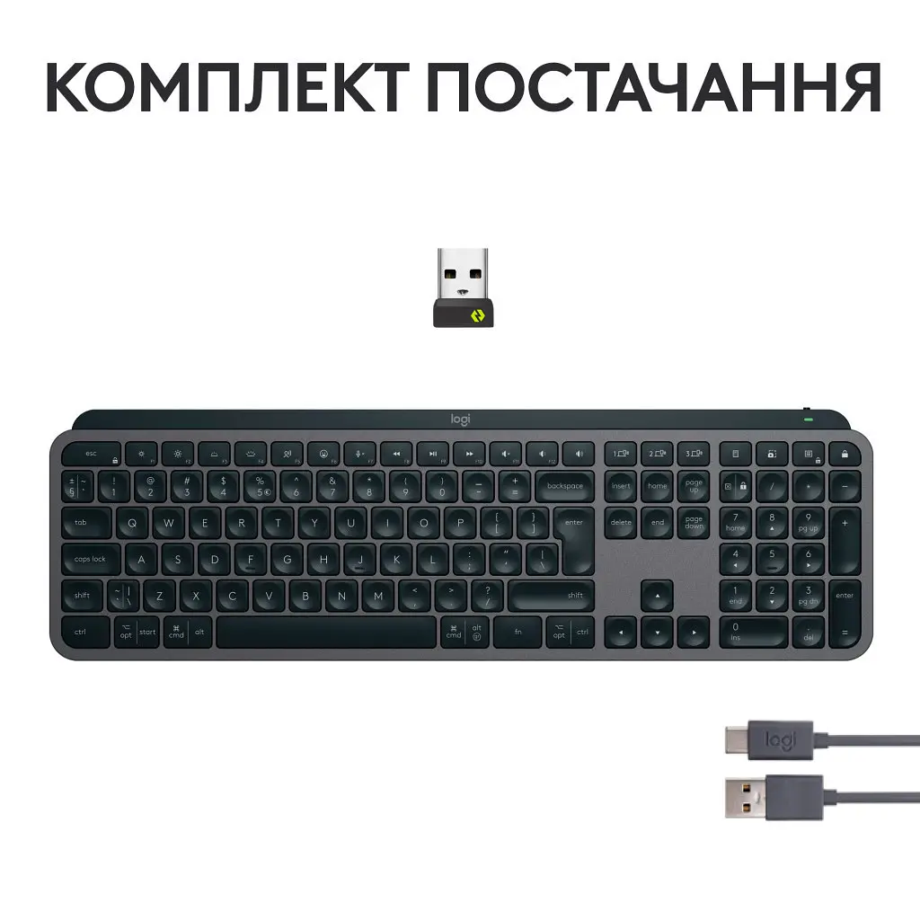 Клавіатура Logitech MX Keys S Wireless UA Graphite (920-011593) - фото 10