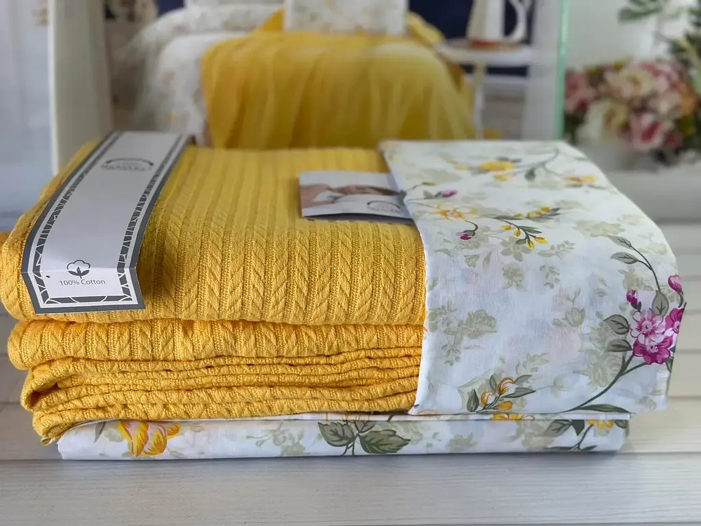 Постільна білизна з в’язаним пледом Sari Romeo Home pbe0051431 - фото 2