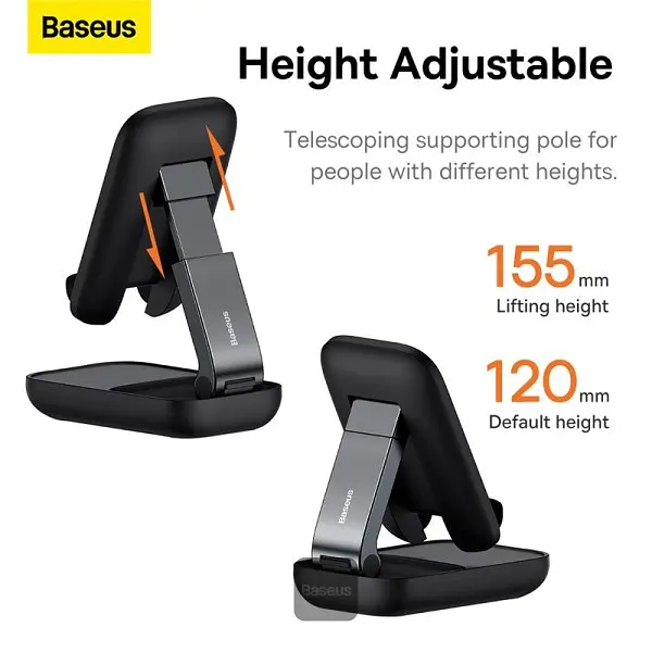Подставка для гаджетов Baseus Seashell Series Folding Phone Stand B10551500111-00 Black - фото 5