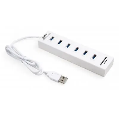 Концентратор Vinga 6xUSB2.0 + card-reader with switch 0.8m (VCP2H6USBCRSWWH) - фото 2