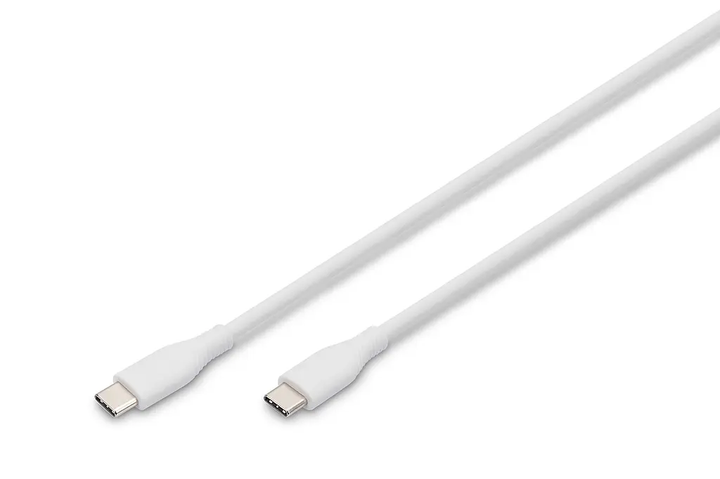 Кабель Digitus USB-C > USB-C зарядка/синхронизация, USB 2.0, 60W, силиконовый, 2м, белый teh0013692 - фото 2