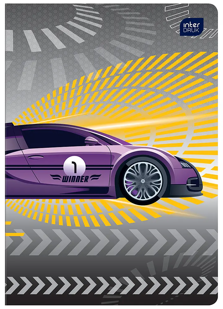 Зошит Interdruk Speed cars клітинка A5 12 аркушів 4 шт. (298560) - фото 4