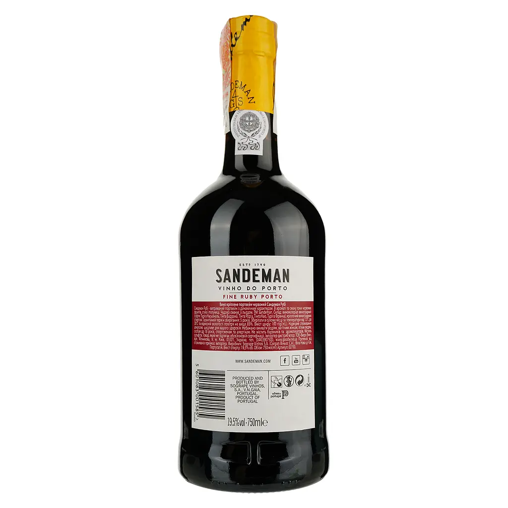 Вино Sandeman Porto Ruby Sogrape Vinhos, червоне, солодке, 20%, 0,75 л (8000005982323) - фото 2