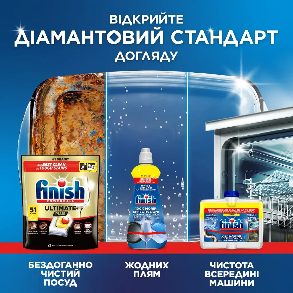 Таблетки для посудомийних машин Finish Ultimate Plus Лимон 83 шт. (5900627119695) - фото 12