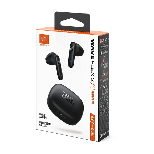 Навушники бездротові JBL Wave FLEX 2 стерео в кейсі чорні (JBLWFLEX2BLK) - фото 9