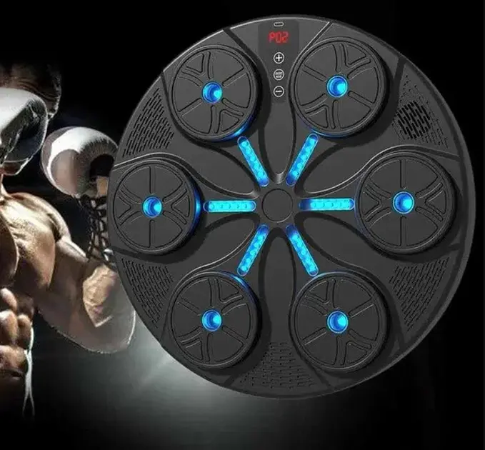 Тренажер для боксу музичний з підсвічуванням та Bluetooth чорний - фото 4