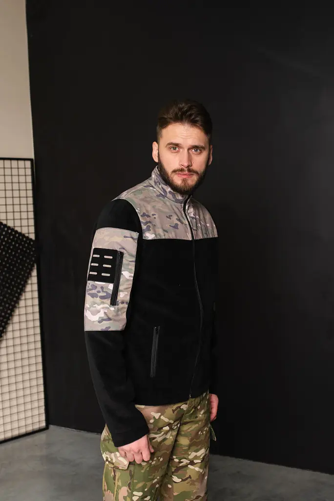 Кофта флісова чоловіча військова з липучками під шеврони ВСУ мультикам хакі 46 розмір - фото 8