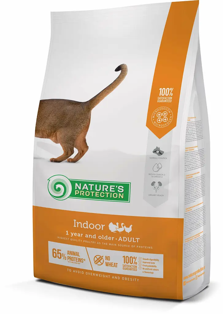 Сухий корм для дорослих котів мешкаючих у будинку Nature's Protection Indoor, 2 кг