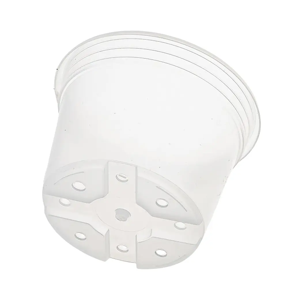 Прозорий пластиковий горщик для рослин із дренажними отворами 0.6 л, набір 5 шт. Прозорий 88389 - фото 7