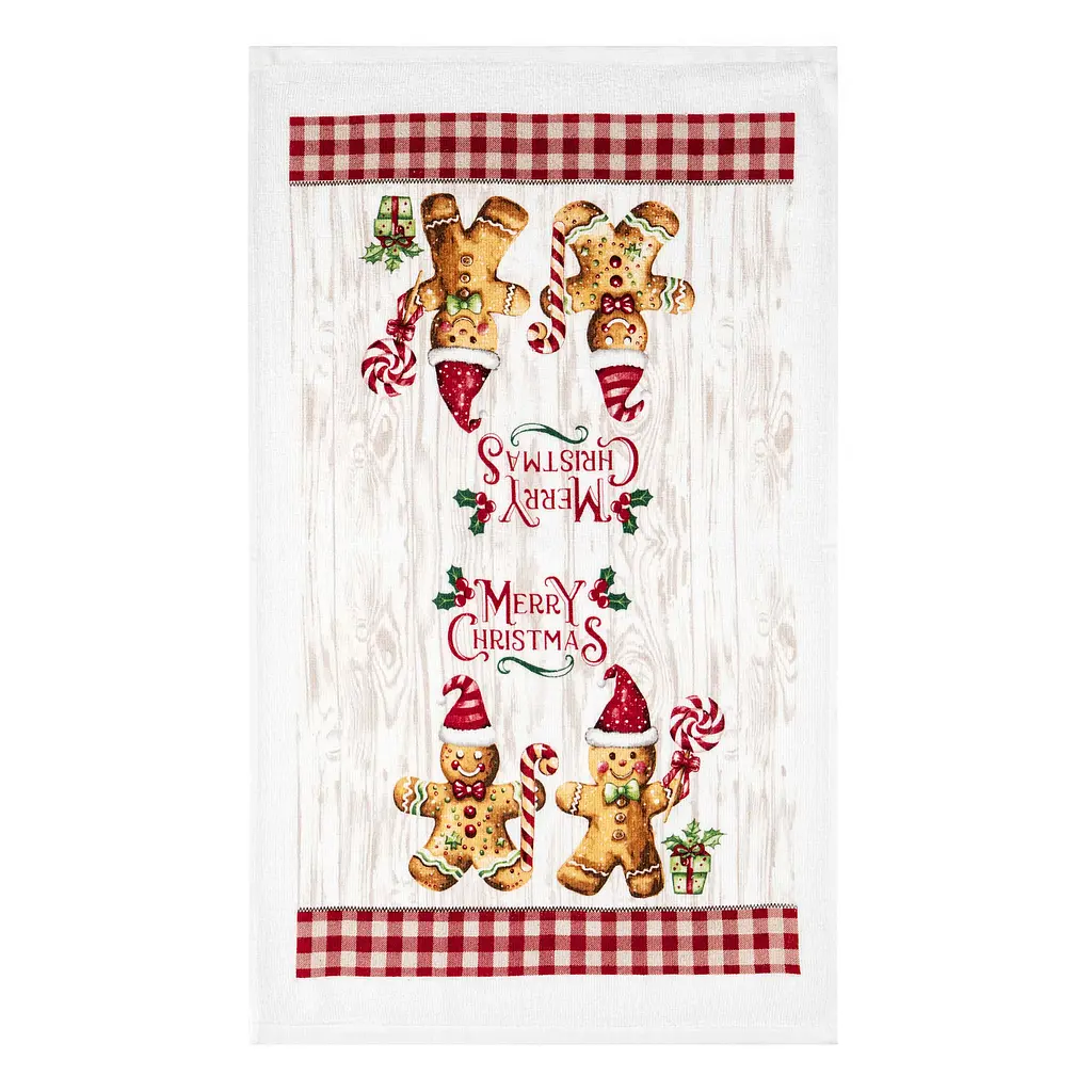 Подарунковий набір для кухні Ardesto Christmas Gingerbread, 3шт, 100% бавовна (рушничок), 100% поліестер (прихватки), червоний (ART14HGR) - фото 4